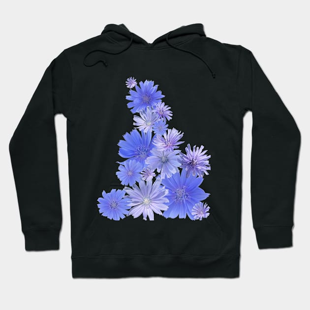 Blue Chicory Flowers: A Floral Arrangement Hoodie by Flowers on t-shirts